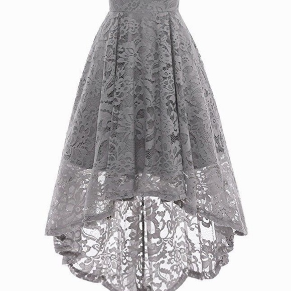 MUADRESS Womens Vintage Lace Sleeveless Dress Gray - Picture 3 of 5